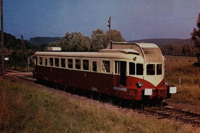 CFTA VH Autorail No. 24 at Rivière sous le Bois on 7.10.78 (Special A.A.T.V.R.P. trip). Provenance: North-East Railway. Currently in service at the C.I.T.E.V.