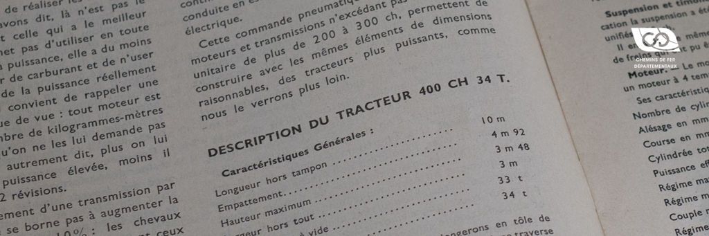 Description of the tractor 400 CH 34 T.