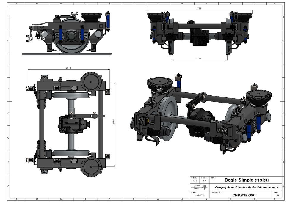 Diagram single-axle bogie type CFD Diagram single-axle bogie type CFD