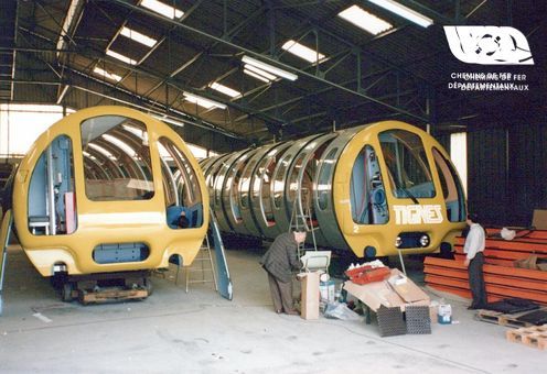 Factory output of the Tignes funicular vehicles