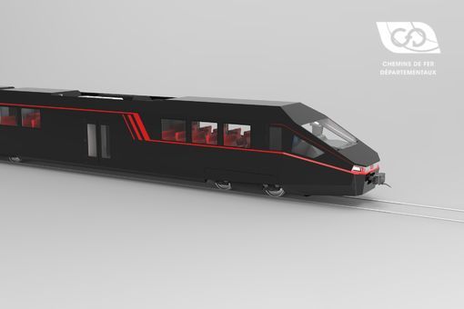 Front articulated railcar vehicle with CFD bogies Front articulated railcar vehicle with CFD bogies