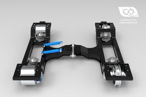 Front view funicular bogie