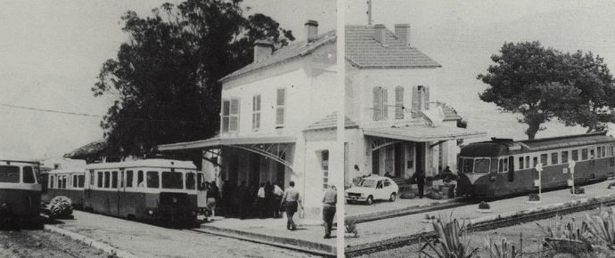General view of the Ile de Rousse train station. Crossing of the railcars (Photo C. SCHNABEL)