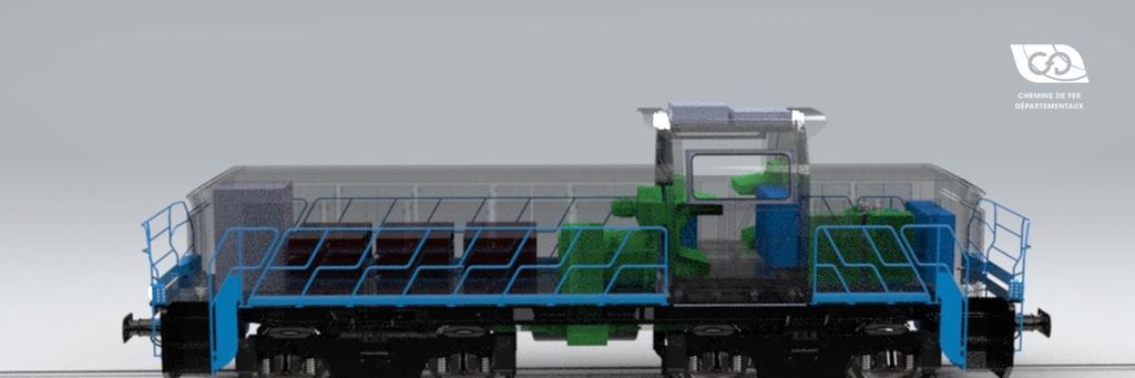 Hybrid and 100% electric locomotive