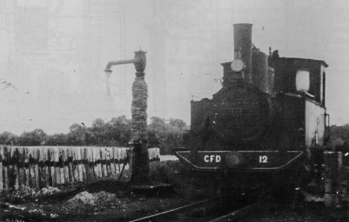 Locomotive 030 Couillet n°12 at Ferrière-d'Aunis depot, on the Charentes network