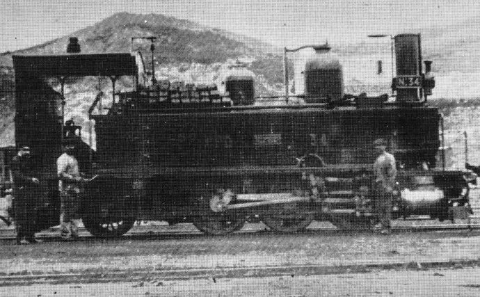 Locomotive 031 type Corse n° 34, elevation view at the Corte depot