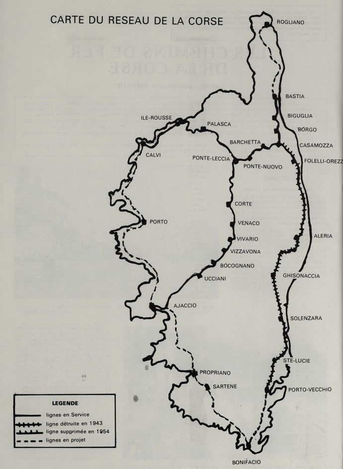 Map of the Corsica network