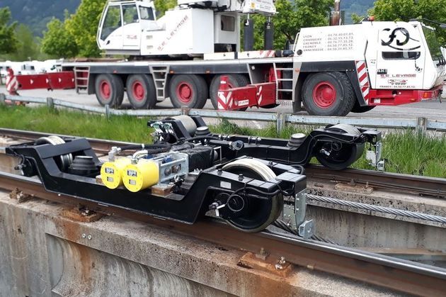New bogie of the new Arc En Ciel panoramic funicular put into service in 2019 New bogie of the new Arc En Ciel panoramic funicular put into service in 2019