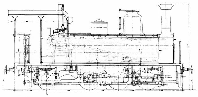 Plan of locomotive type 031 Saint-Léonard. (Scale 1/43.5) Plan of locomotive type 031 Saint-Léonard. (Scale 1/43.5)