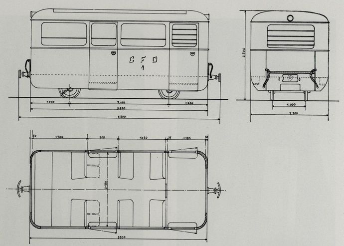 Plan of the Dion trailer, type NE (Scale 1/60° - DAVID drawing)