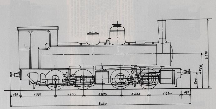 Plan of the Mallet type 300 locomotives, series 301-309