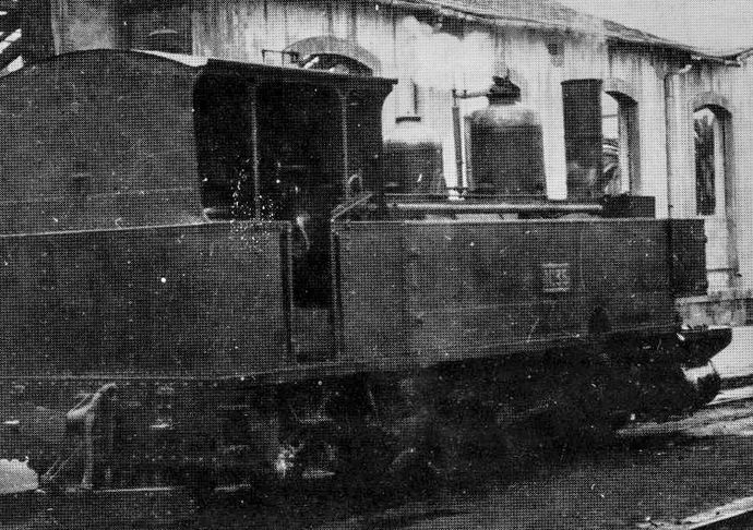 Rear view of the locomotive 031 type Corse n° 35, at Ponte-Leccia