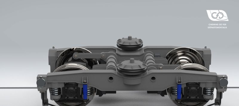 Side view of the CFD Bogie for passengers application Side view of the CFD Bogie for passengers application