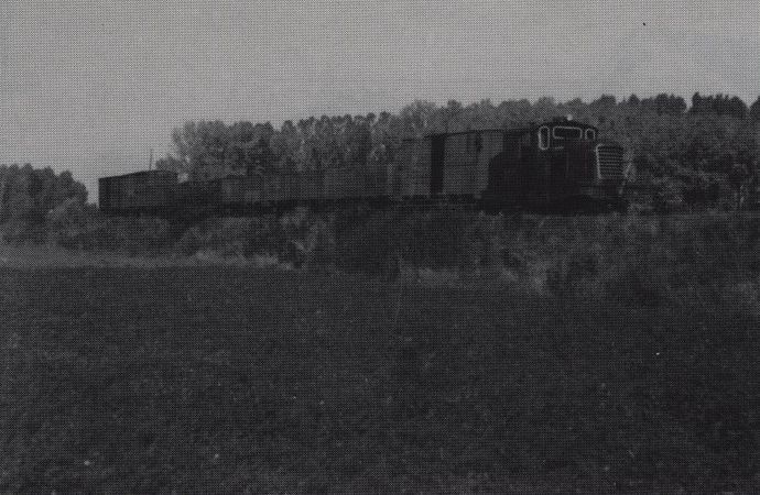 Tractor No. 12 at the head of a freight train on the Yonne line (Photo F. FONTAINE)