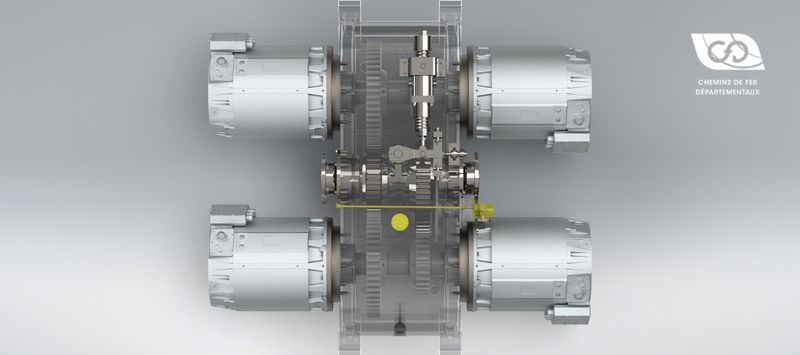 Two-range gearbox top view