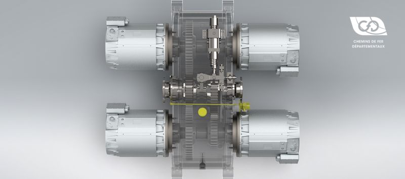 Two-range gearbox top view Two-range gearbox top view