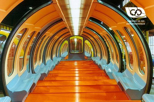 Vehicle interior of the Tignes funicular