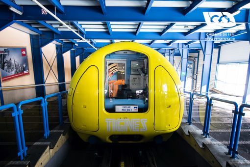 Vehicle of the funicular of Tignes