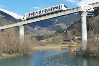 View of the first Arc En Ciel funicular (Bourg Saint Maurice)