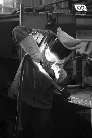 Welder in action